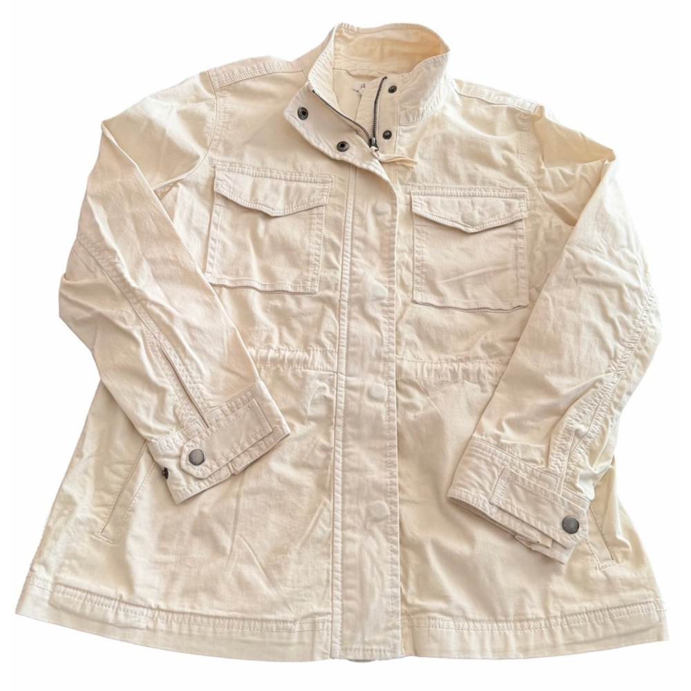 Style & Co has Off-White Cotton Canvas Utility Jacket - Size M